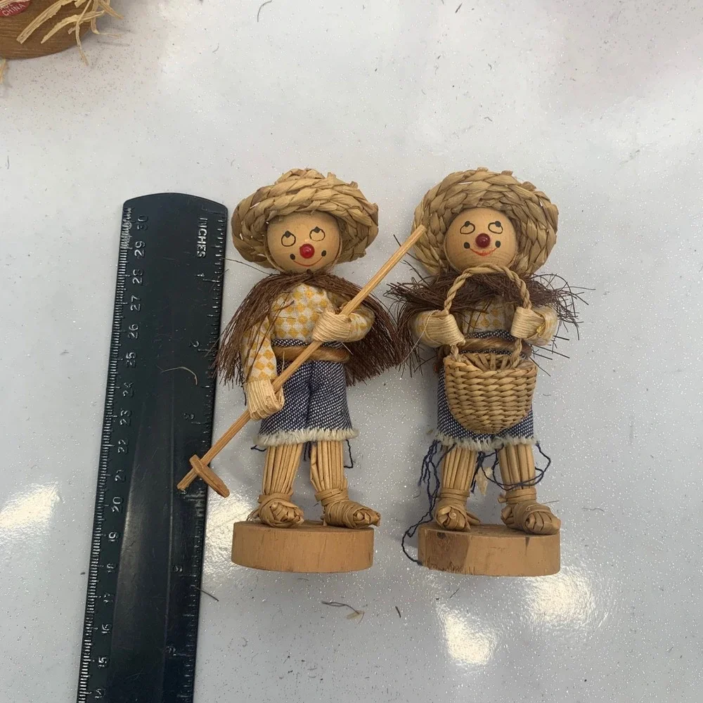 Rustic Scarecrow Figurines set/5 Autumn Harvest Fall Decor Tabletop Decorations